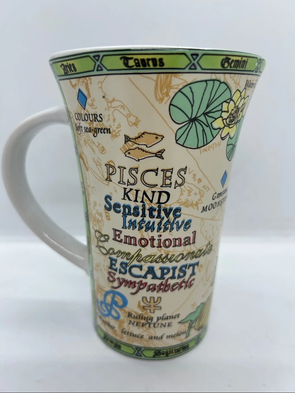 Pisces Astrology Zodiac Sign Ceramic Coffee Mug February 19 / March 20 - Picture 2 of 11